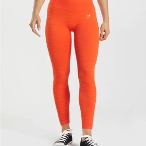 BNWT GYMSHARK Marl Seamless Leggings [Pepper Red/Zesty Orange] (Size S)